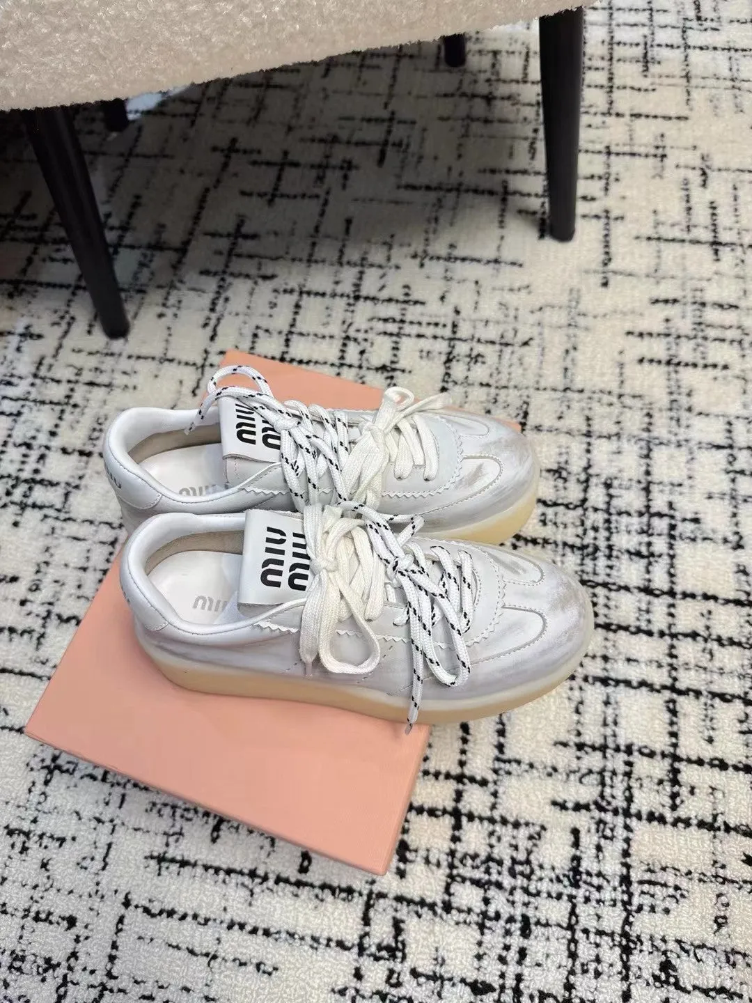 Miu Sneakers Smoke White Leather