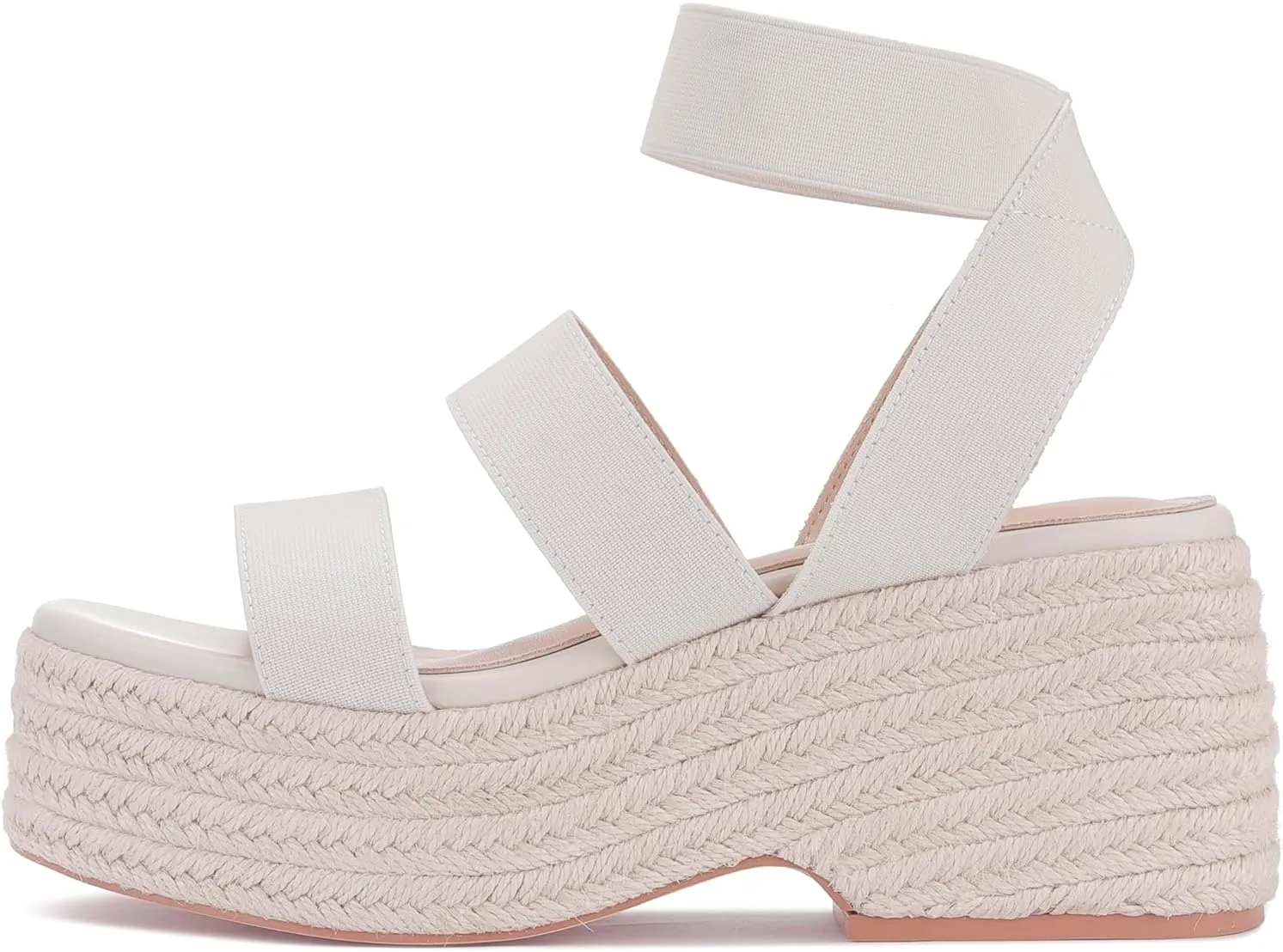 Monrovia Platform Sandals for Women – Elastic Strap Espadrille Wedge Sandals, Comfortable Chunky Heels for Summer Walking, Casual Travel or Beach Outfits