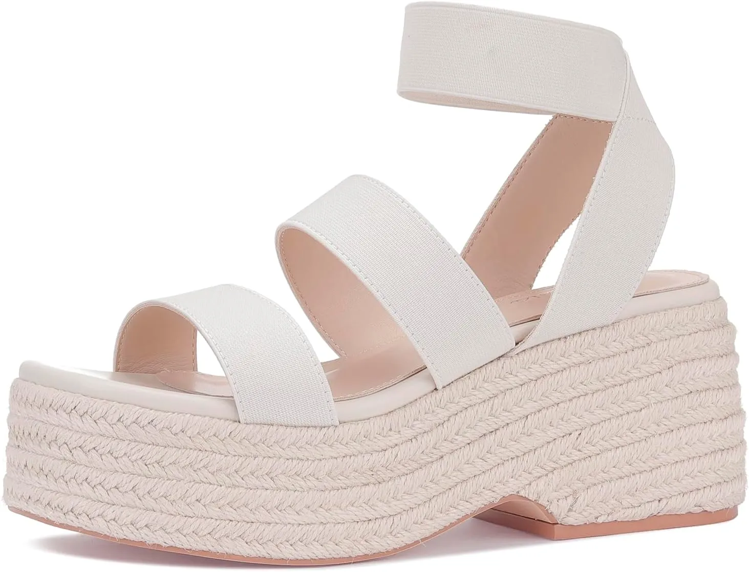 Monrovia Platform Sandals for Women – Elastic Strap Espadrille Wedge Sandals, Comfortable Chunky Heels for Summer Walking, Casual Travel or Beach Outfits