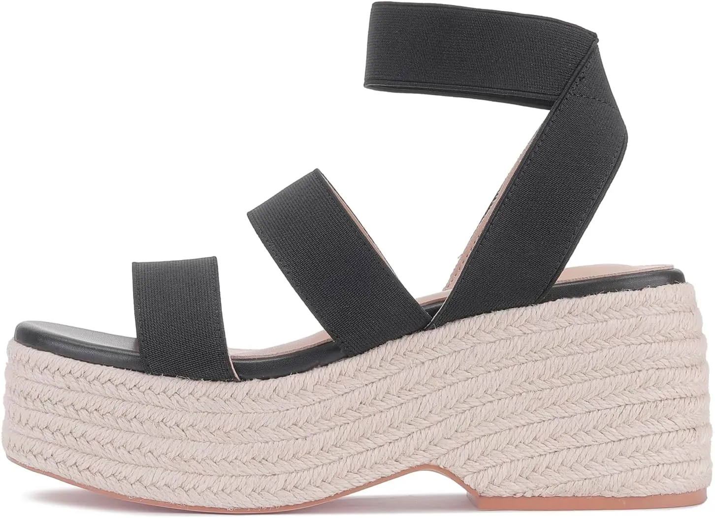 Monrovia Platform Sandals for Women – Elastic Strap Espadrille Wedge Sandals, Comfortable Chunky Heels for Summer Walking, Casual Travel or Beach Outfits