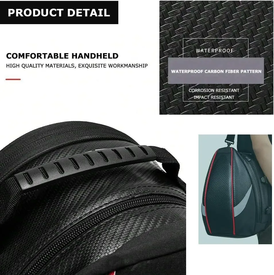 Motorcycle Tail Bag for Triumph Speed Triple 1994-2024, Large Capacity Water-Resistant Wear-Resistant Motorcycle Helmet Bag, Expandable Rear Seat Storage Luggage Backpack,B White Black