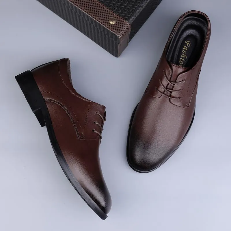 MWX Men's Dress Shoes Classic Leather Oxfords Lace Up Formal Round Toe Shoes