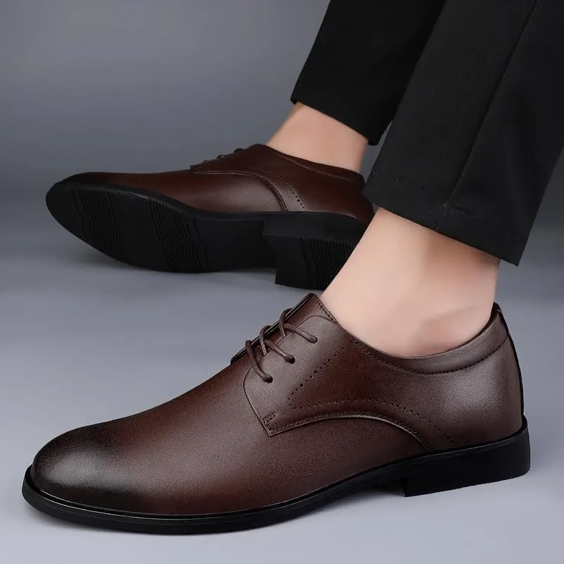 MWX Men's Dress Shoes Classic Leather Oxfords Lace Up Formal Round Toe Shoes