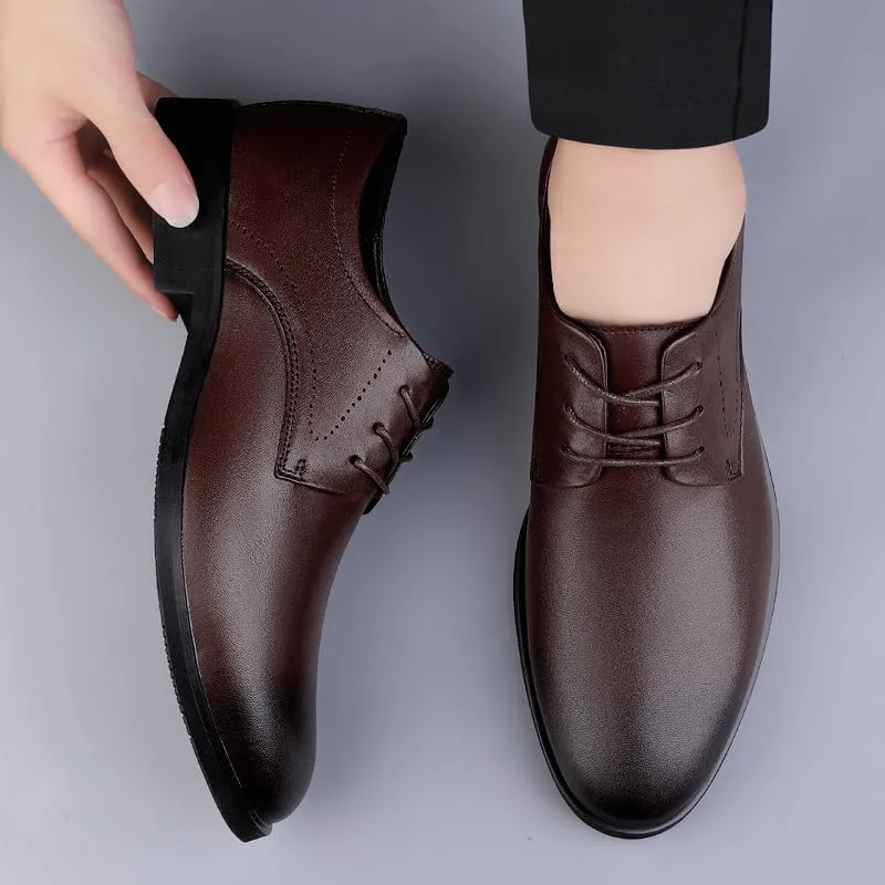 MWX Men's Dress Shoes Classic Leather Oxfords Lace Up Formal Round Toe Shoes