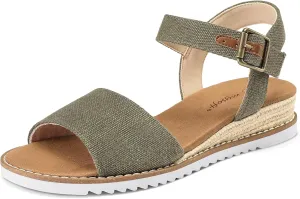 mysoft Women's Comfortable Wedge Sandals Casual Espadrilles Ankle Strap Open Toe Walking Summer Shoes
