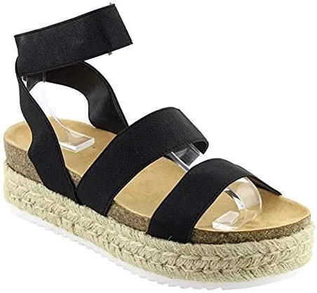 Nature Breeze Women's Casual Summer/Spring Open Toe Espadrille Wedge Sandals