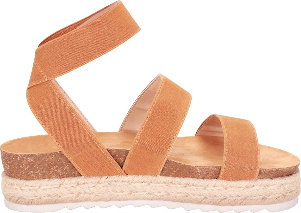 Nature Breeze Women's Casual Summer/Spring Open Toe Espadrille Wedge Sandals