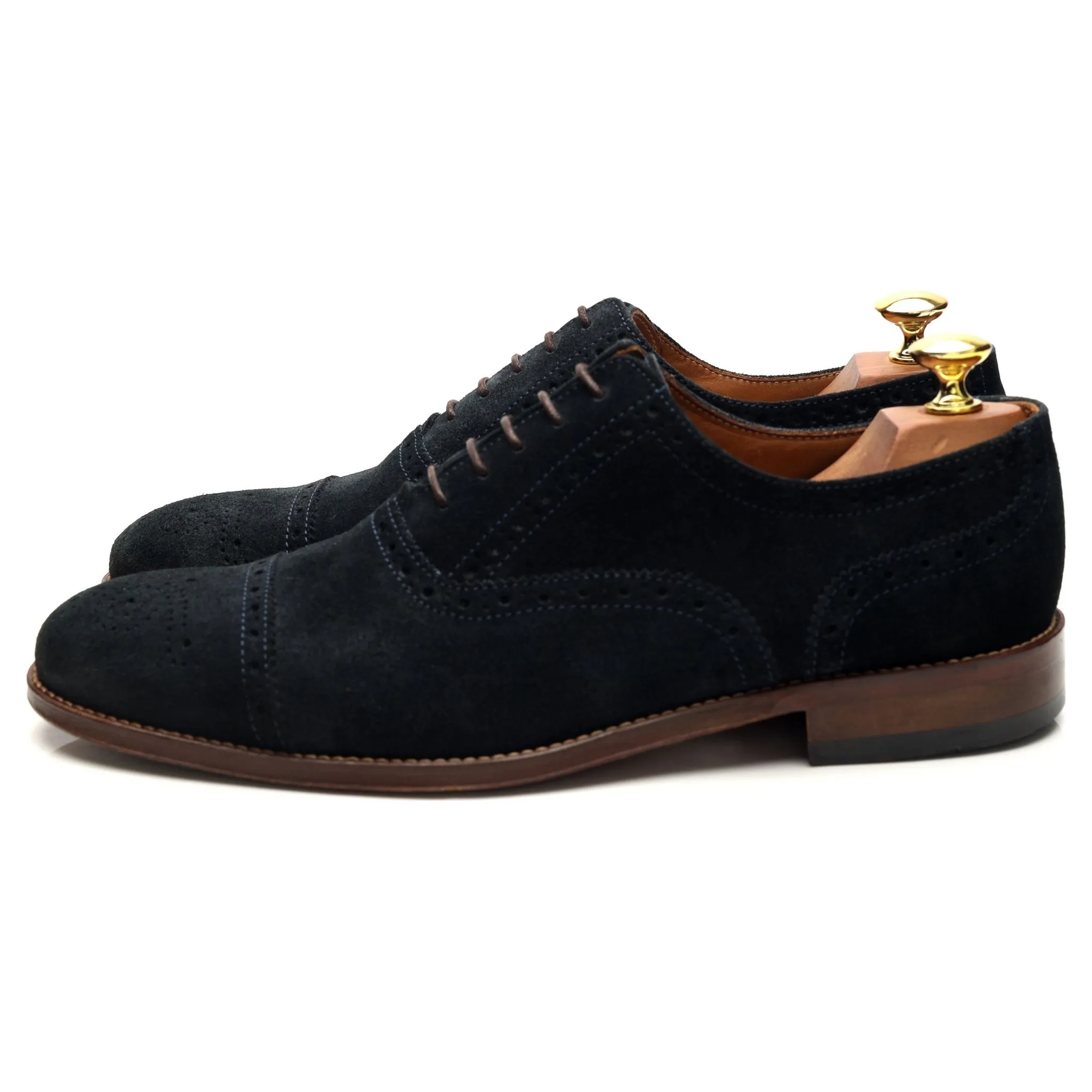 Navy Blue Suede Oxford Brogues UK 8