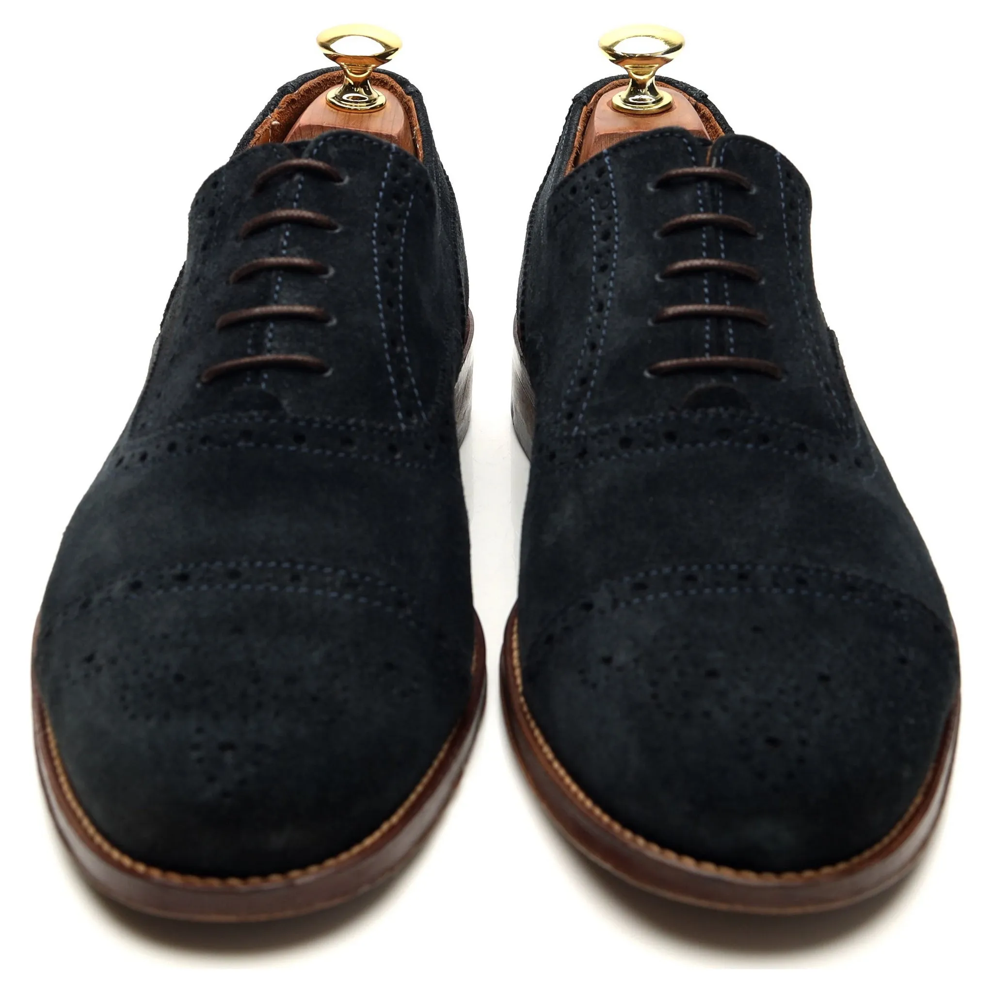 Navy Blue Suede Oxford Brogues UK 8