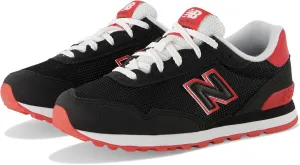 New Balance 515 V1 Lace-up Sneaker, Black/True Red, 11 US Unisex Little Kid