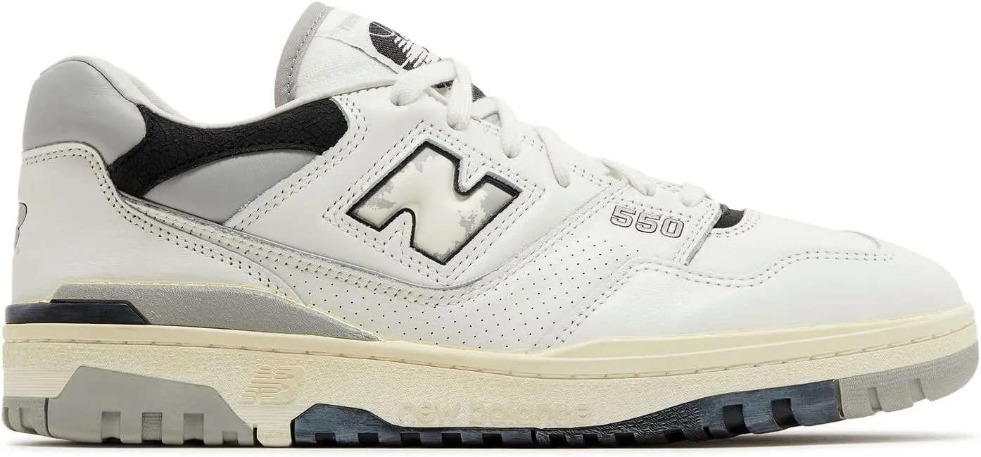 New Balance 550 Men's Sneaker, Sea Salt/Concrete/Black, Size 6