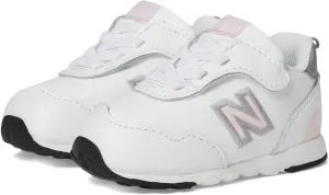 New Balance Baby 515 V1 New-b Hook and Loop Sneaker, White/Shell Pink, 3.5 Wide US Unisex Infant