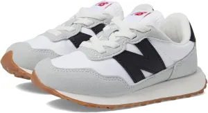 New Balance Kids 237 Bungee Sneaker, WHITE/BLACK, 2 M Little Kid (4-8 Years)
