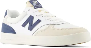 New Balance Men's 300 V3 Court Sneaker, White/Sea Salt/Vintage Indigo, 14
