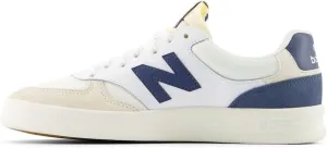 New Balance Men's 300 V3 Court Sneaker, White/Sea Salt/Vintage Indigo, 8.5