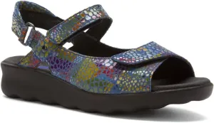 New Wolky Women's Pichu Sandal Jeans Blue Multi Color Fantasy 36