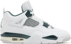 Nike Air Jordan 4 Retro Mens Sneaker, White/Oxidized Green/White/Neutral Grey, Size 5.5