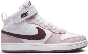 Nike Court Borough Mid 2 Little Kids' Shoes (CD7783-118, White/Platinum Violet/Burgundy Crush) Size 11