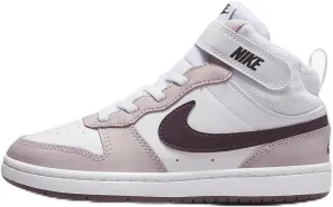 Nike Court Borough Mid 2 Little Kids' Shoes (CD7783-118, White/Platinum Violet/Burgundy Crush) Size 12