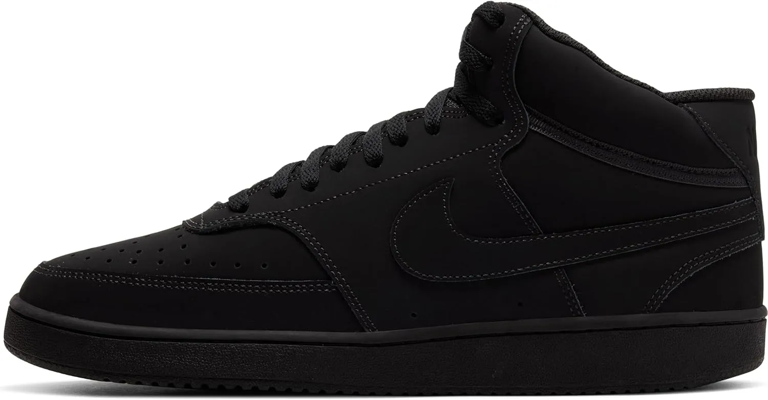 Nike Mens Court Vision Mid Sneaker, Black 001, 12