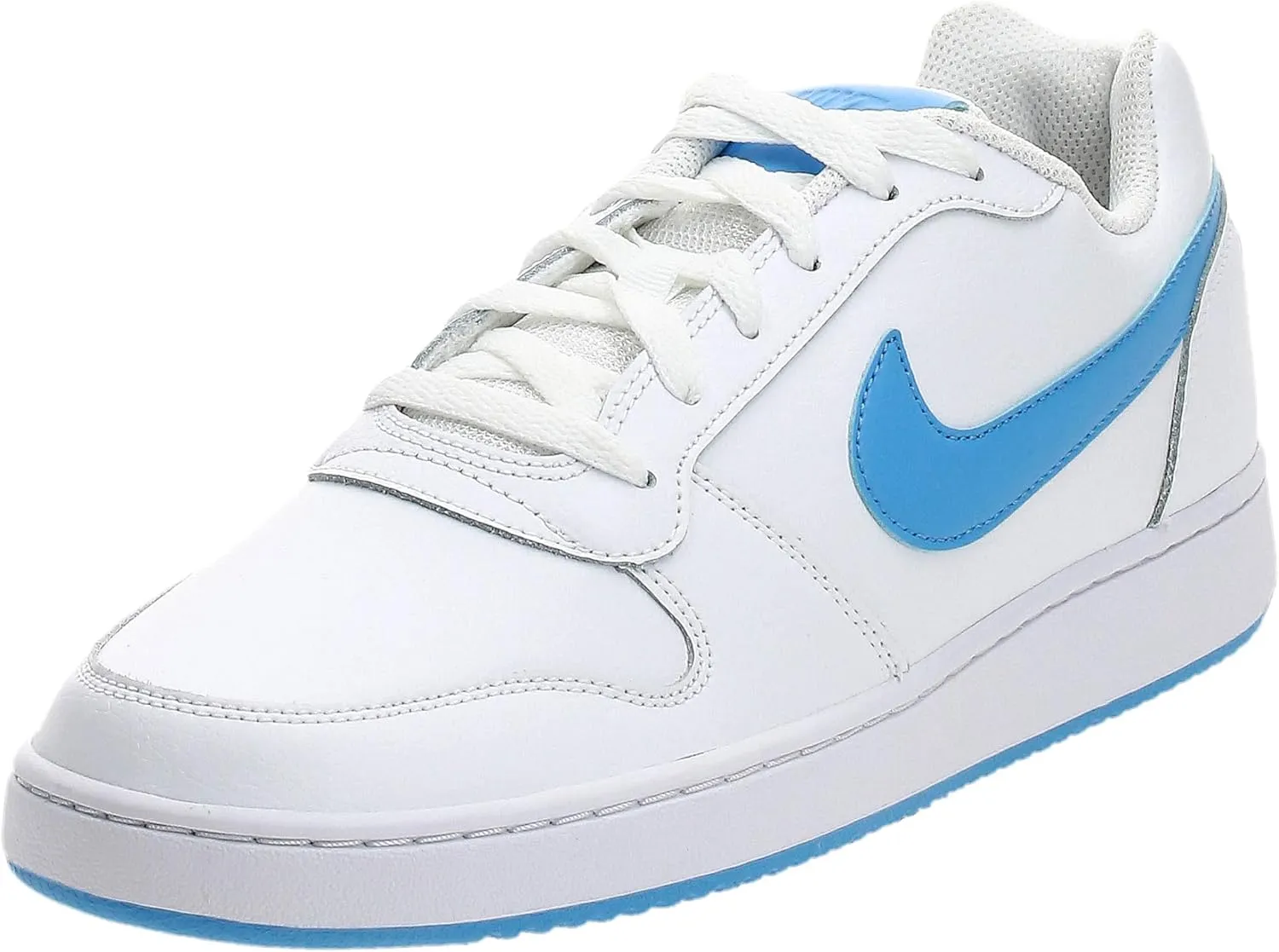 Nike Men's Ebernon Low Basketball Shoe, White/University Blue, 10 Regular US