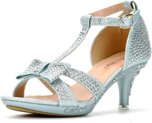 Nova Utopia Toddler Little Girls Low Medium Heel Dress Sandal Flower Girl Shoes (size 9-4)