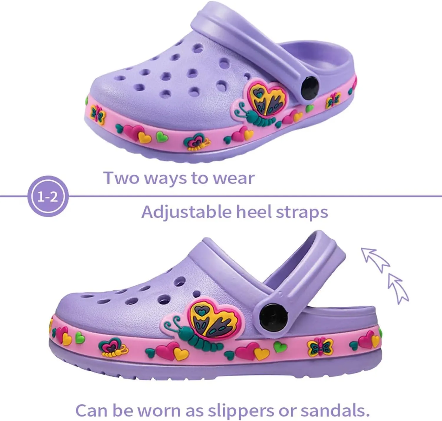 OHSNMAKSL Toddler Clog Slippers Garden Sandals Slip On Water Shoes Sneakers Cartoon Slides for Boys and Girls Children Beach Pool Shower