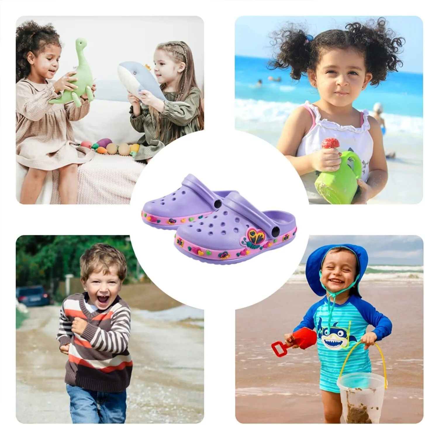 OHSNMAKSL Toddler Clog Slippers Garden Sandals Slip On Water Shoes Sneakers Cartoon Slides for Boys and Girls Children Beach Pool Shower