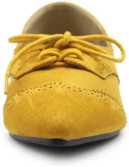 Ollio Womens Ballets Shoes Flats Pointed Toe Oxford 1M1818