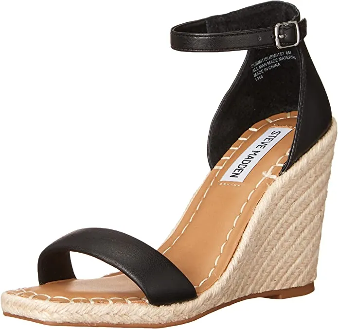 Open Black Closure Buckle Toe Madden AI-powered Wedge *00% satisfaction Fashion Steve Square Sandals Submit