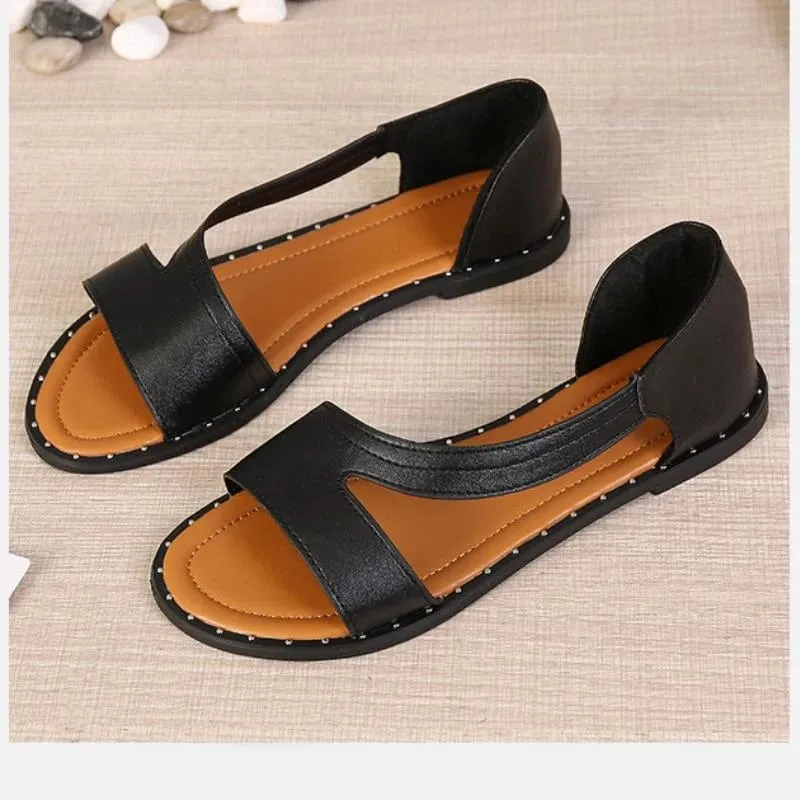 Orthopedic Rivet Open Toe Flat  Sandals