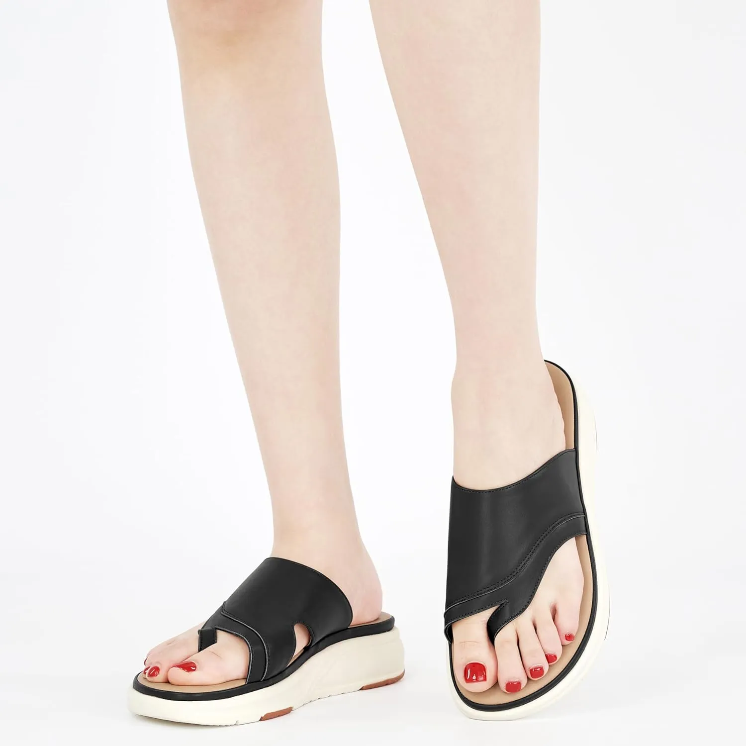 Orthopedic Sandals for Women Outdoor: Dressy Comfort Slides Womens Fashion - Casual Platform Ladies Walking Sandal