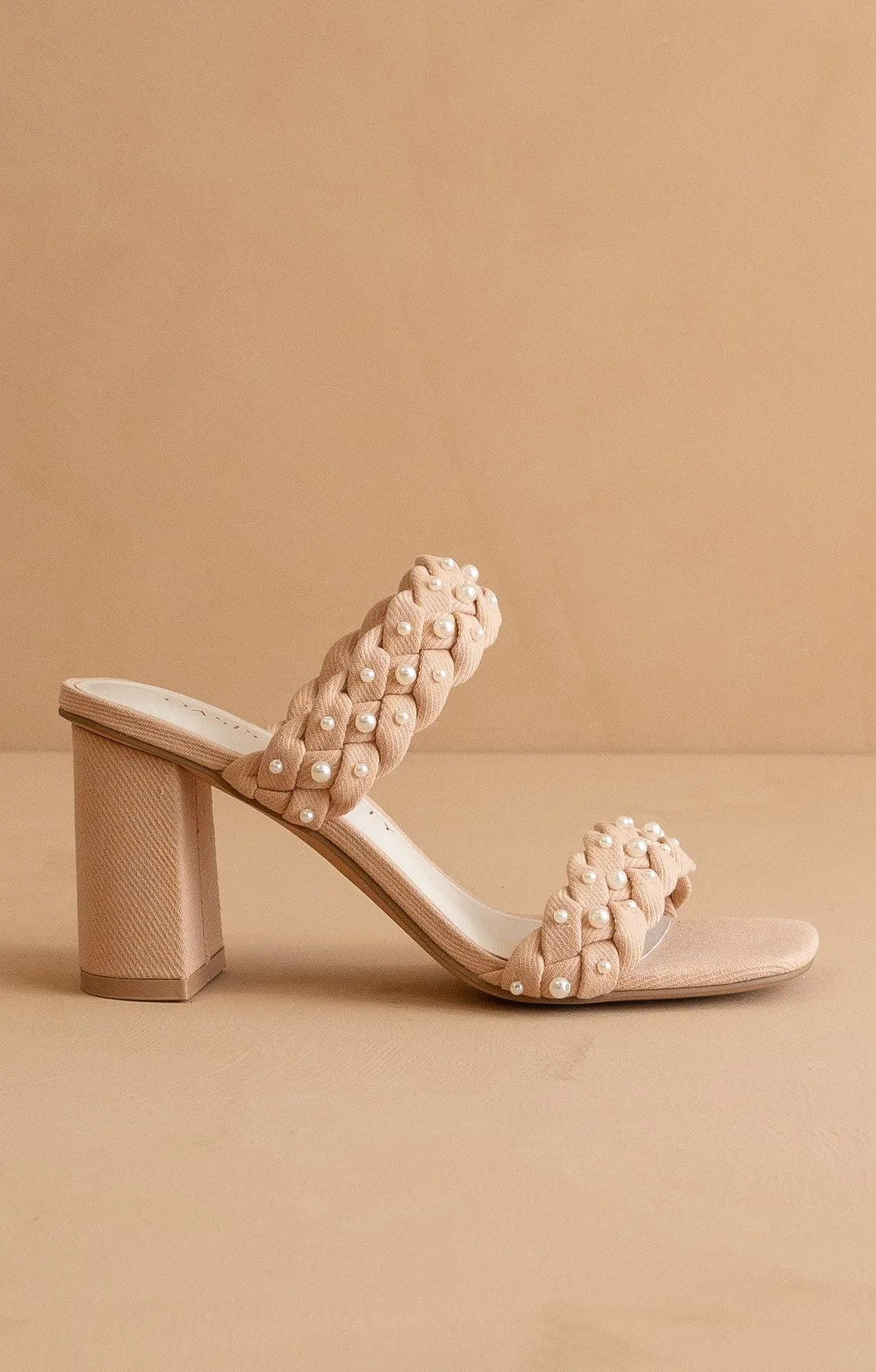 Parisa Braided Pearl Heeled Sandals