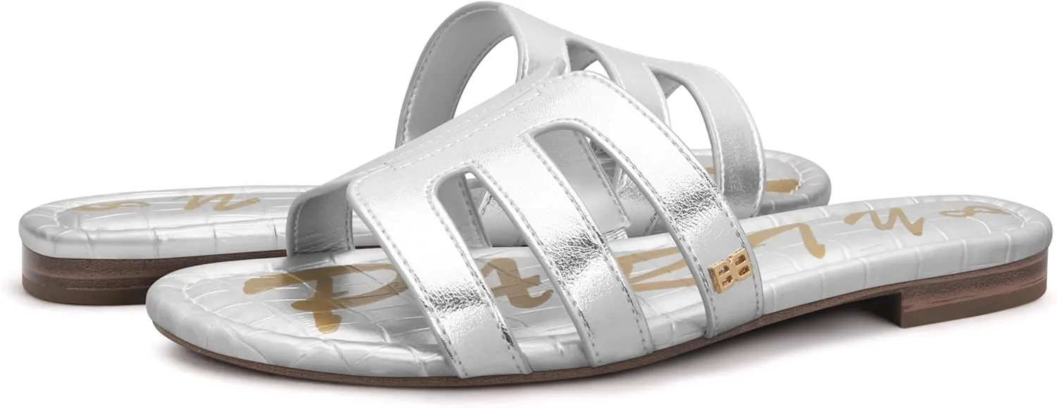 PARTY Women's Slide Sandals - Summer Open Toe H-Band Flat Sandal for Women, Slip On Casual Dressy Beach Ladies Sandal
