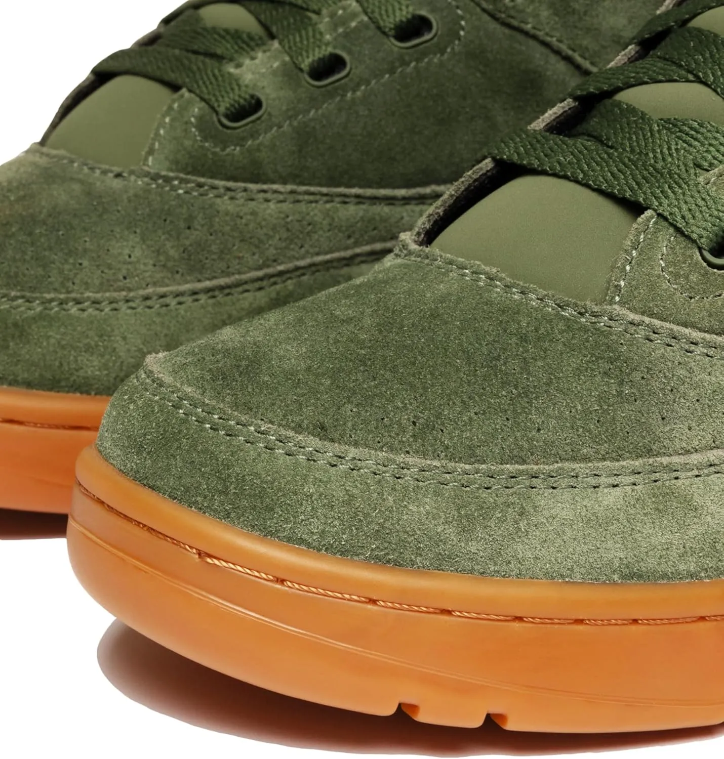 PATRICK EWING Athletics 33 HI Chive Green/White/Gum Retro Sneakers Premium Suede Upper Classic Gum Sole