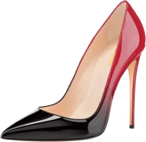 Pazzion Women Classic Closed Pointed Toe Super High Heel Pumps Fashion Slip On Stiletto Heeled Shoes for Casual Outdoor Outfit Size 4-16 US