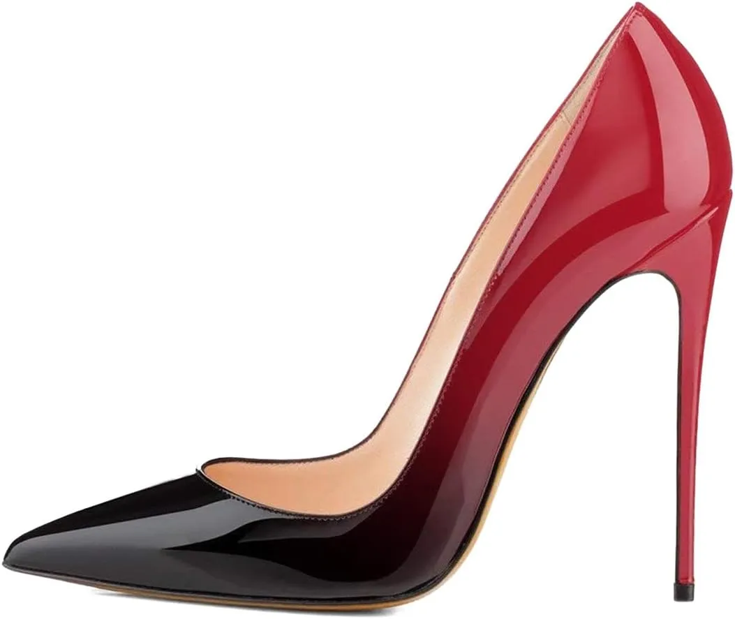 Pazzion Women Classic Closed Pointed Toe Super High Heel Pumps Fashion Slip On Stiletto Heeled Shoes for Casual Outdoor Outfit Size 4-16 US