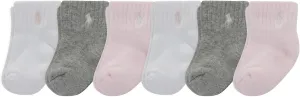Polo Ralph Lauren Baby Classic Sport Ankle Socks-6 Pair Pack-Soft Stretchy Yarn & Stay Up Top