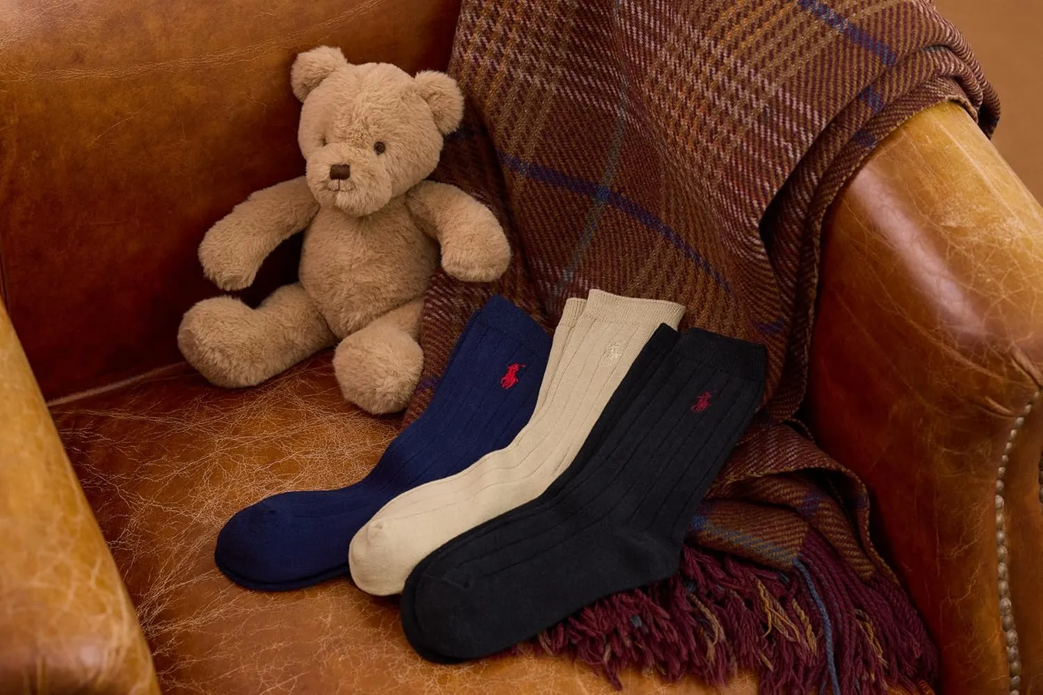 POLO RALPH LAUREN Boys Classic Solid Rib Dress Crew Socks 3 Pair Pack Sustainable Cotton Comfort