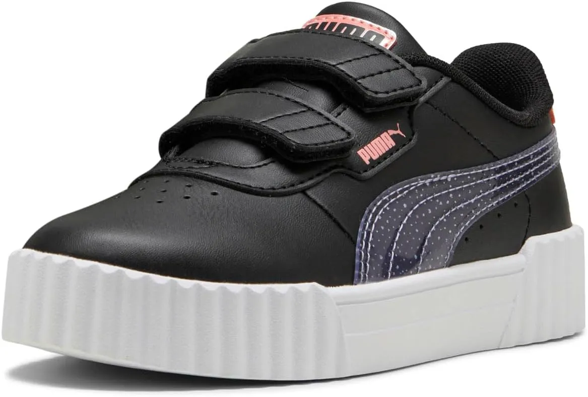 PUMA Carina Sneaker, Black-Lavender Alert-Pink Fruit, 12 US Unisex Little Kid