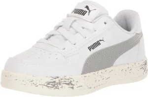 PUMA Caven Sneaker, White-Concrete Gray Black, 11.5 US Unisex Little Kid
