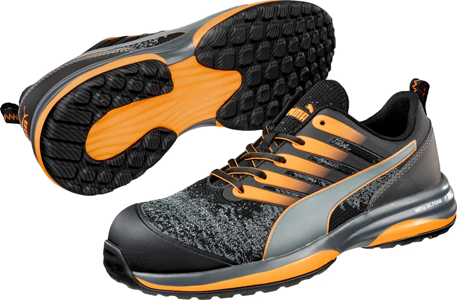 PUMA Men's Charge Sneaker, Black-Orange Eh, 11.5