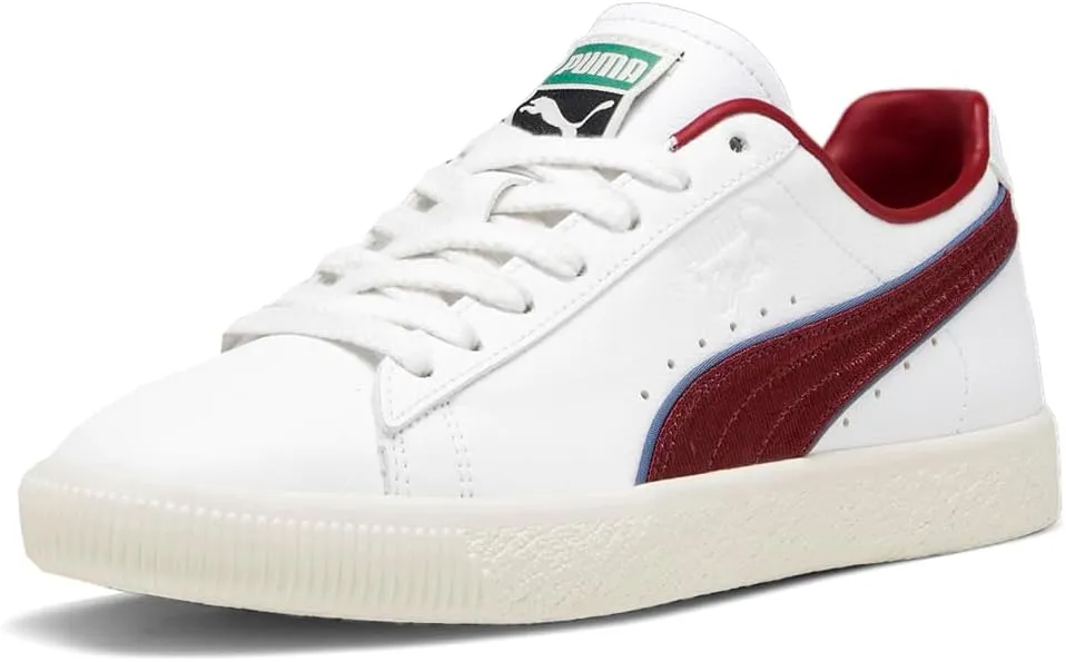 Puma Mens Clyde Varsity Lace Up Sneakers Shoes Casual - White