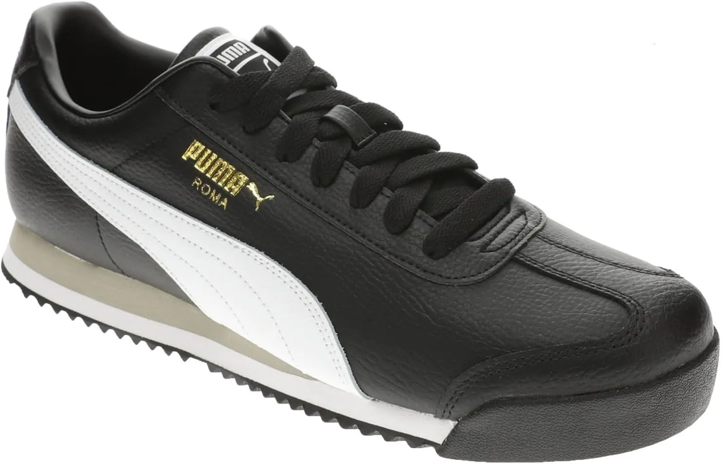 PUMA Men's Roma Shoes Sneaker, Black-White-Smokey Gray AH23, 7
