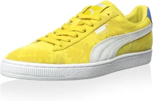 PUMA Men's Suede Classic Tropicali Sneaker, Vibrant Yellow/White, 10 M US