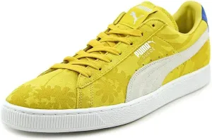 PUMA Men's Suede Classic Tropicali Sneaker, Vibrant Yellow/White, 11 M US
