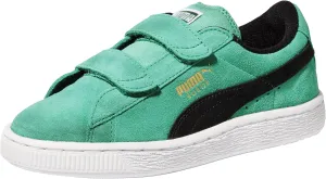 PUMA Suede Classic 2-Strap Sneaker, Fluorescent Teal/Black, 4 M US Toddler