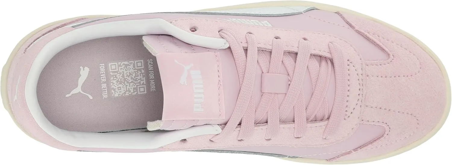 PUMA Unisex-Child Shoes Club 5v5 Sneaker, White Black-Feather Gray, 4 US Big Kid