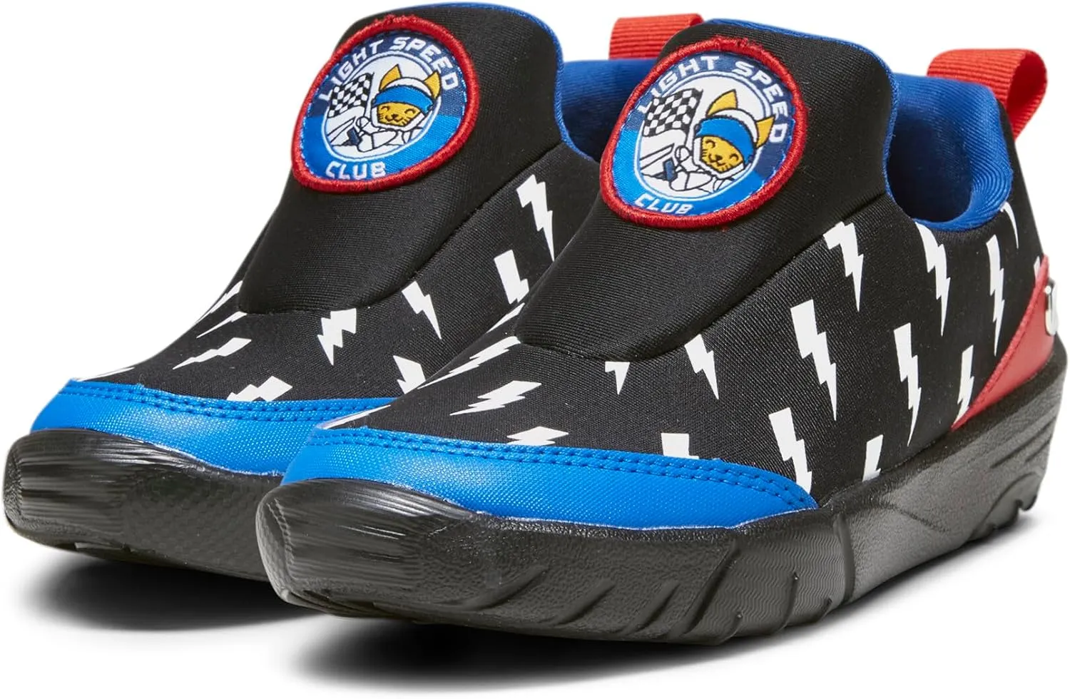 PUMA Unisex-Child Slip on Shoes BMW M Motorsport Bao Kart Sneaker, White Black-Estate Blue, 13.5 US Little Kid