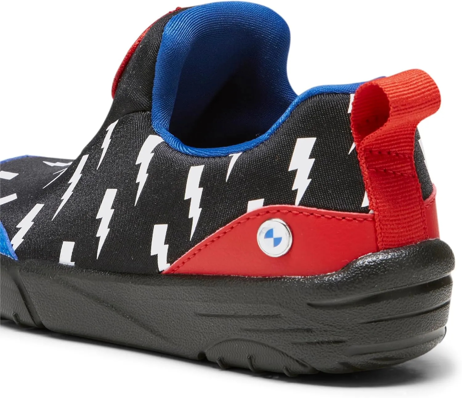 PUMA Unisex-Child Slip on Shoes BMW M Motorsport Bao Kart Sneaker, White Black-Estate Blue, 13.5 US Little Kid